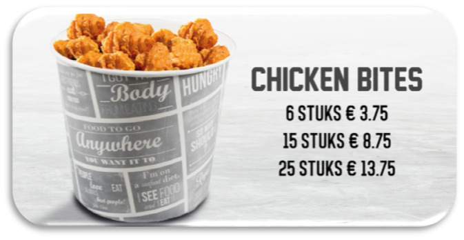 Bites bucket 15 - Cafetaria De Fijnproever