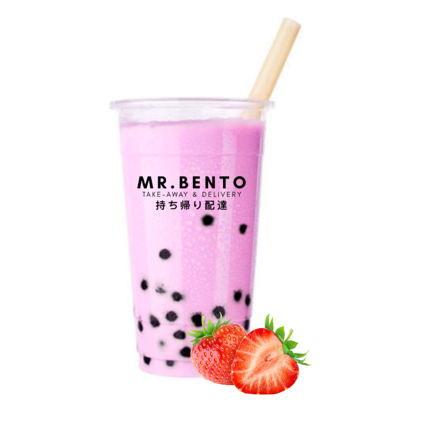 BUBBLETEA COLD Milk STRAWBERRY Mr Bento