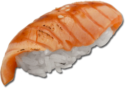 Nigiri geflambeerde zalm