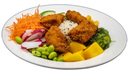 Poke bowl krokante kip